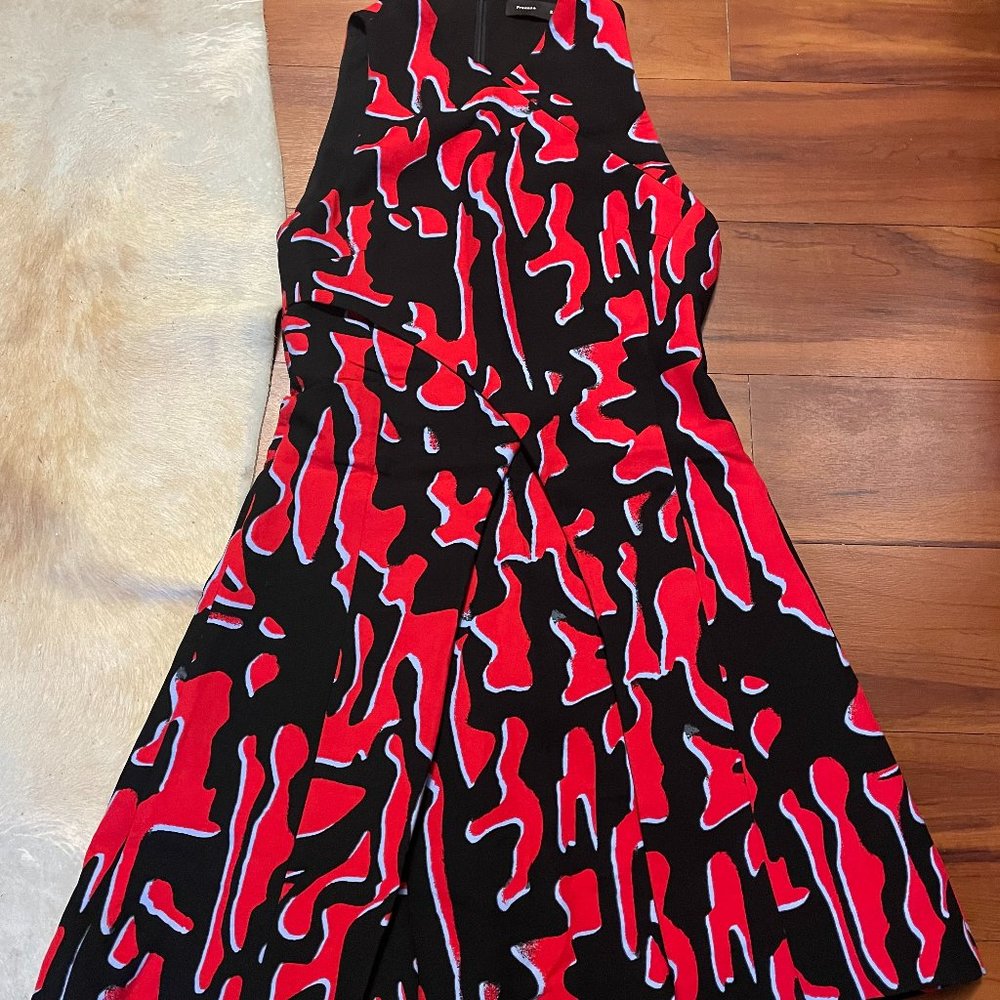 Proenza Schouler Women's Sleeveless Red Black Blue Dress Sz 6